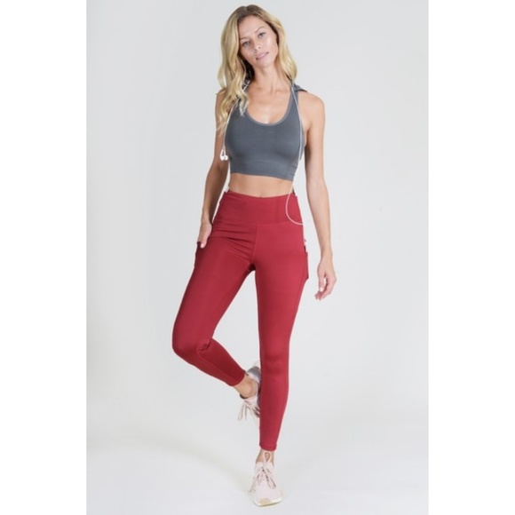 Women's High Waist Tech Pocket Workout Leggings BR - Picture 4 of 8